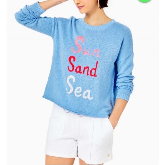 Lilly Pulitzer Pippy Intarsia Sun Sand Sea Sweater NWT Sz S - Picture 1 of 9